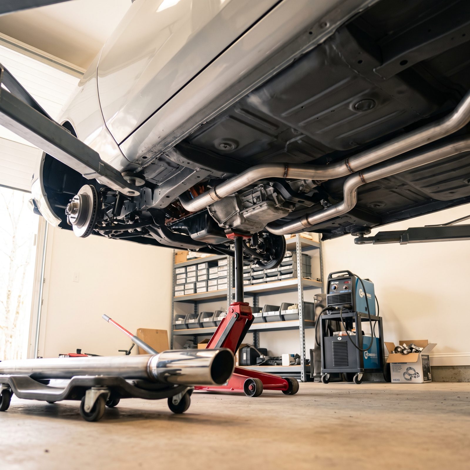 Fabricating the Exhaust Before the Drivetrain Is in Its Final Position