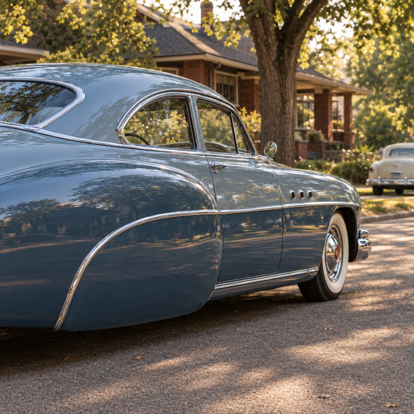 Fender Skirts, Rear Wheels Disappearing Into the Body