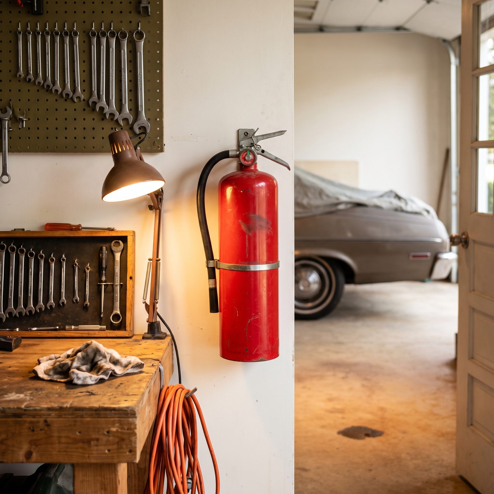 A Fire Extinguisher Rated for Garage Use