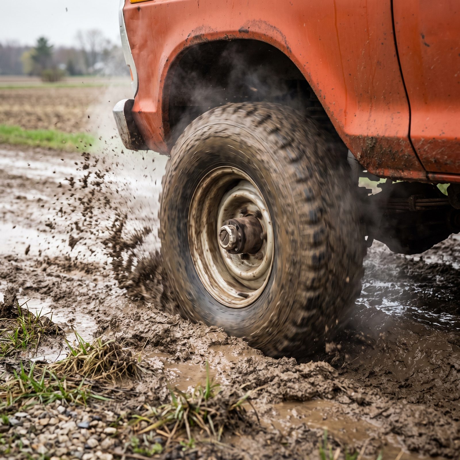 Flooring It When the Tires Are Stuck in Mud or Snow