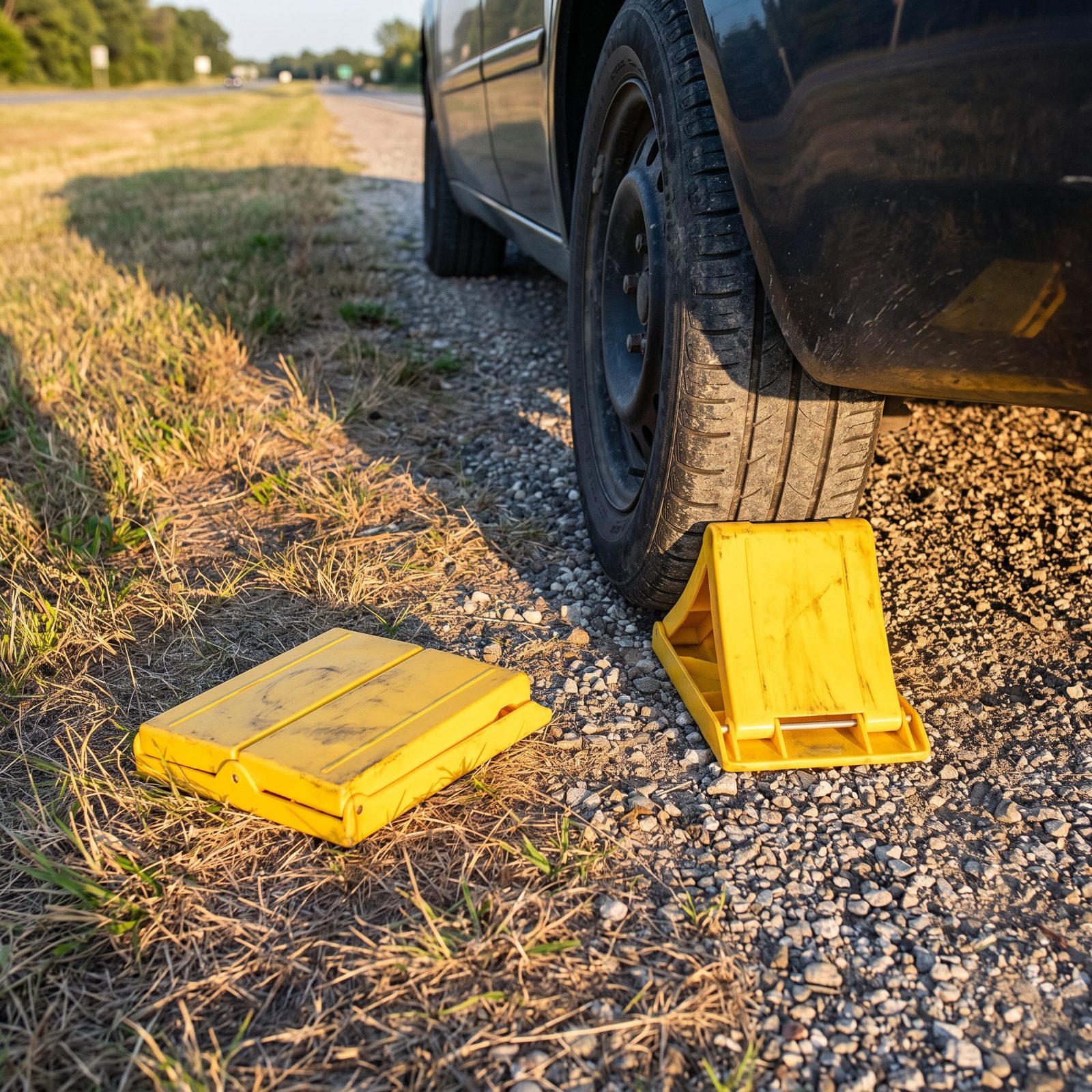 Folding Wheel Chocks for Safer Roadside Work