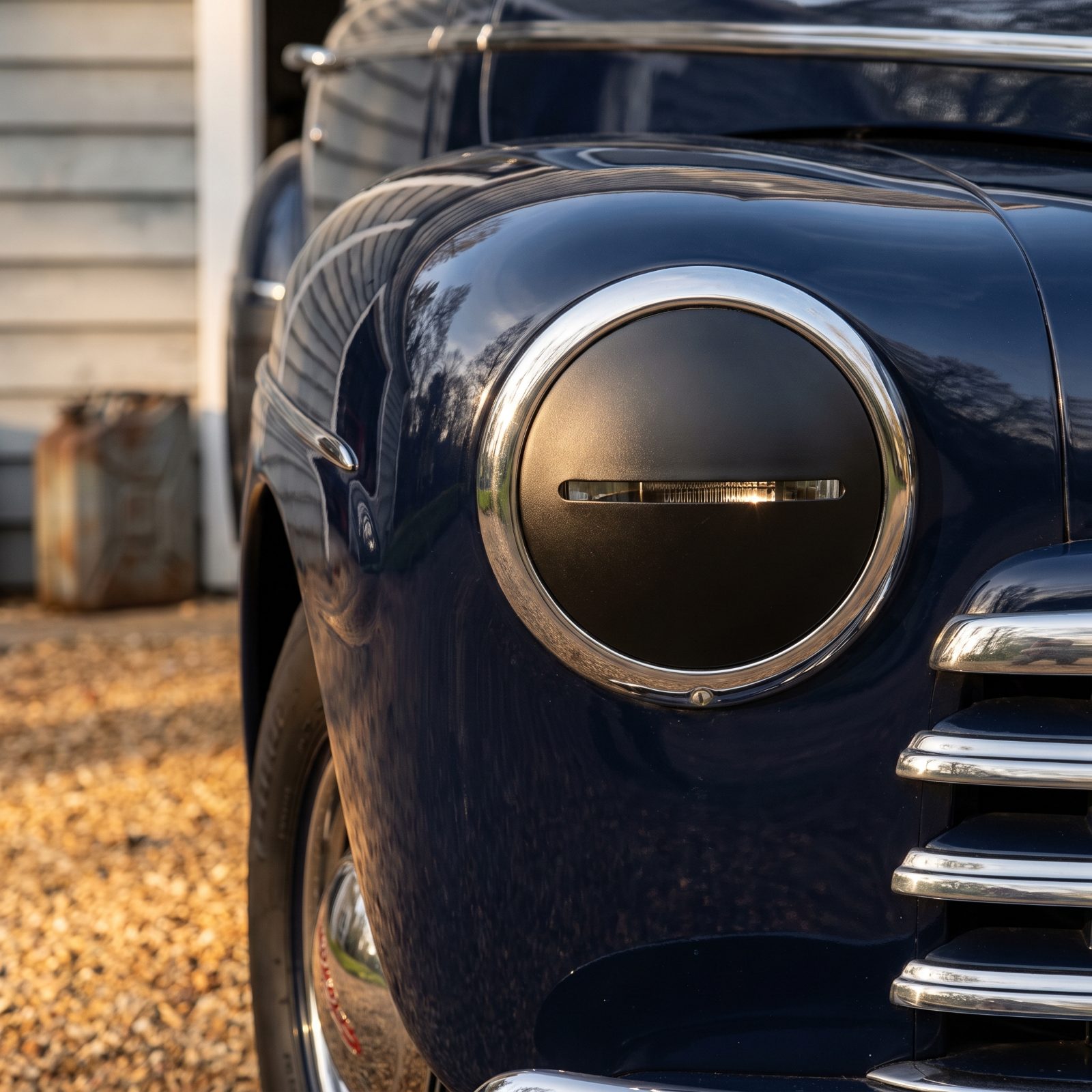 Headlight Blackout Covers With Narrow Slits