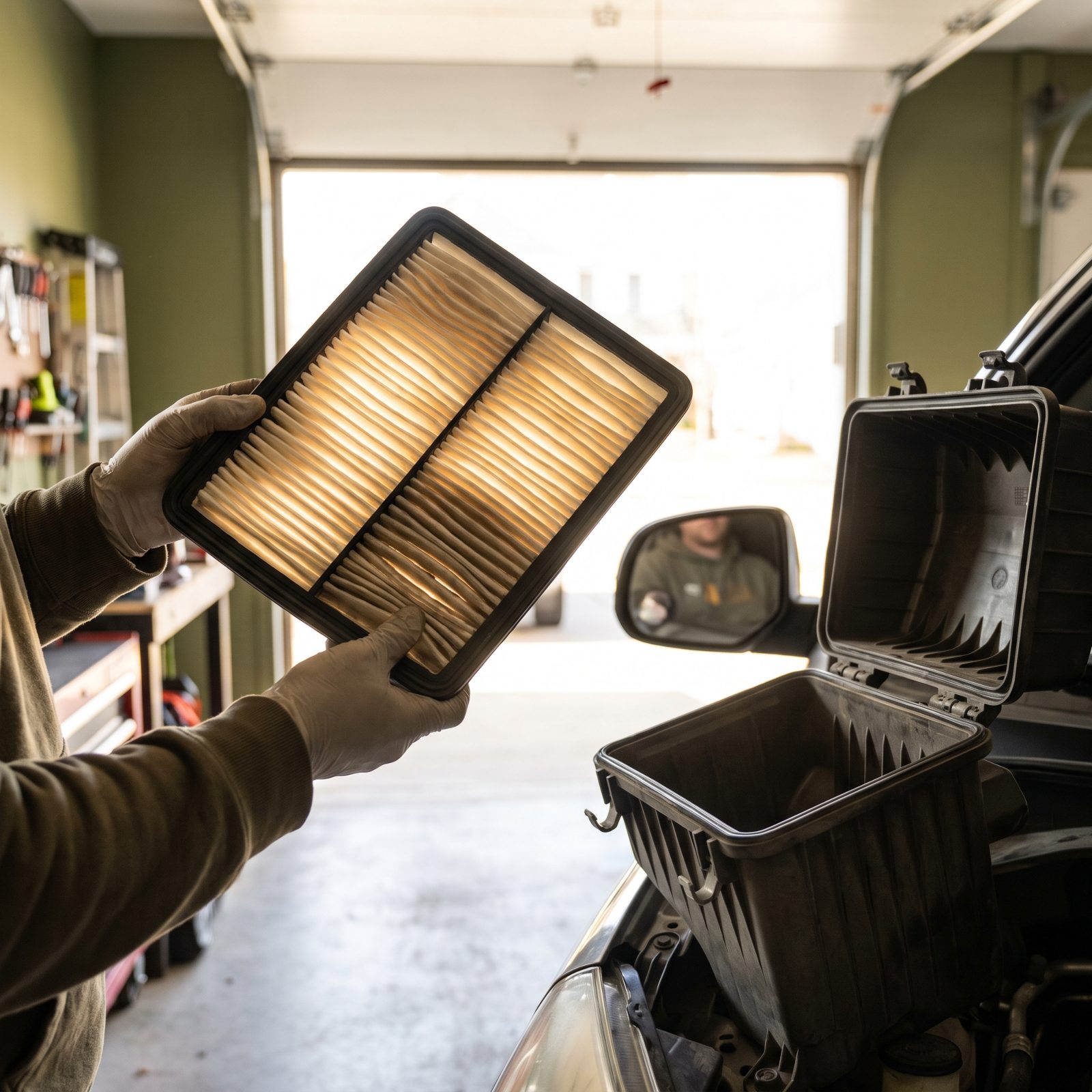 Hold the Engine Air Filter Up to the Light