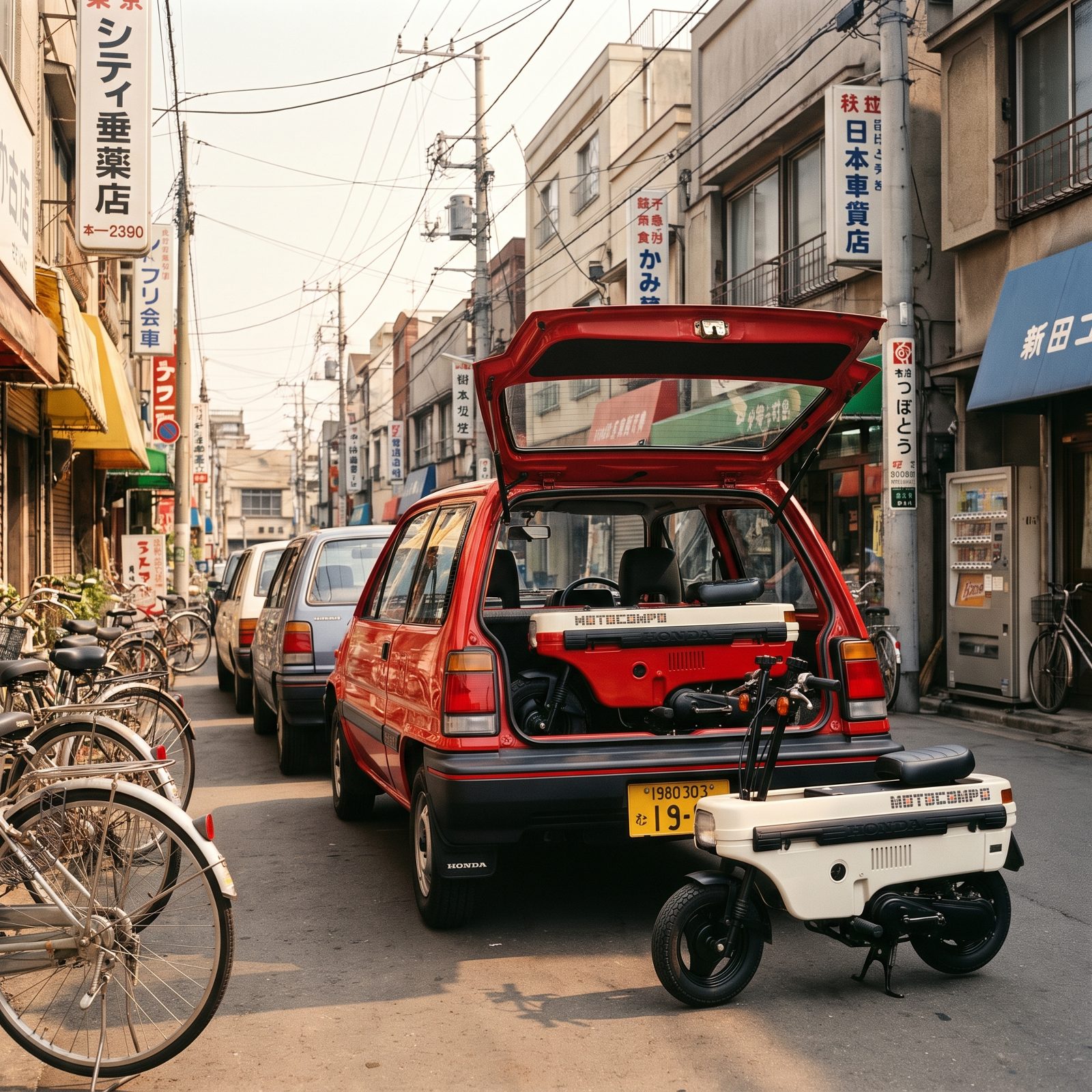 Honda City With Motocompo: A Folding Scooter That Lived in the Trunk