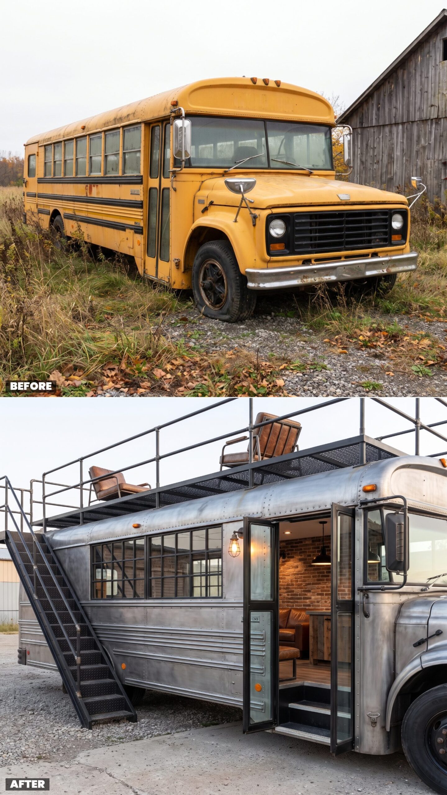 Industrial Loft Conversion with a Steel-Grate Sky Terrace