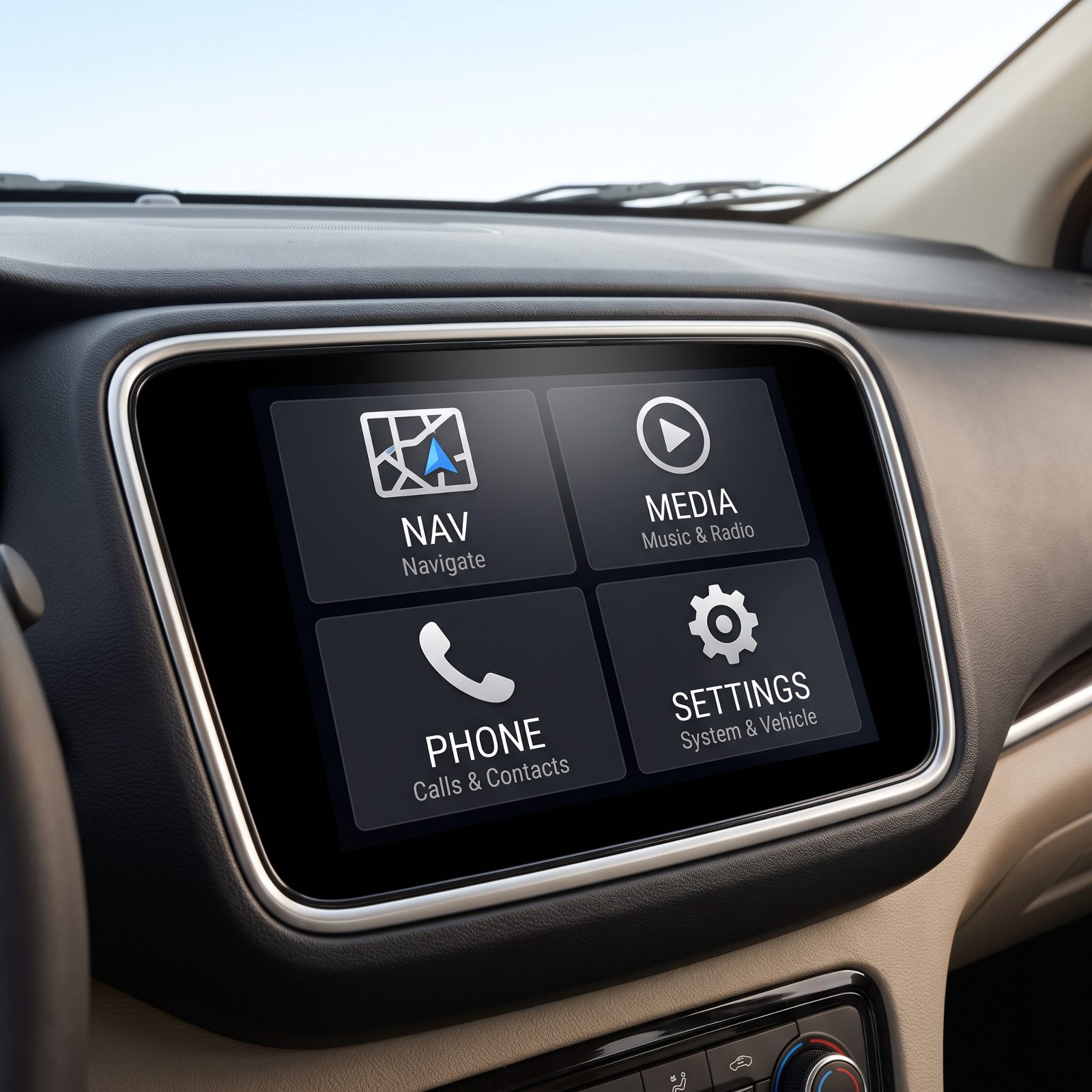 An Infotainment Screen With Text and Icons Big Enough to Trust