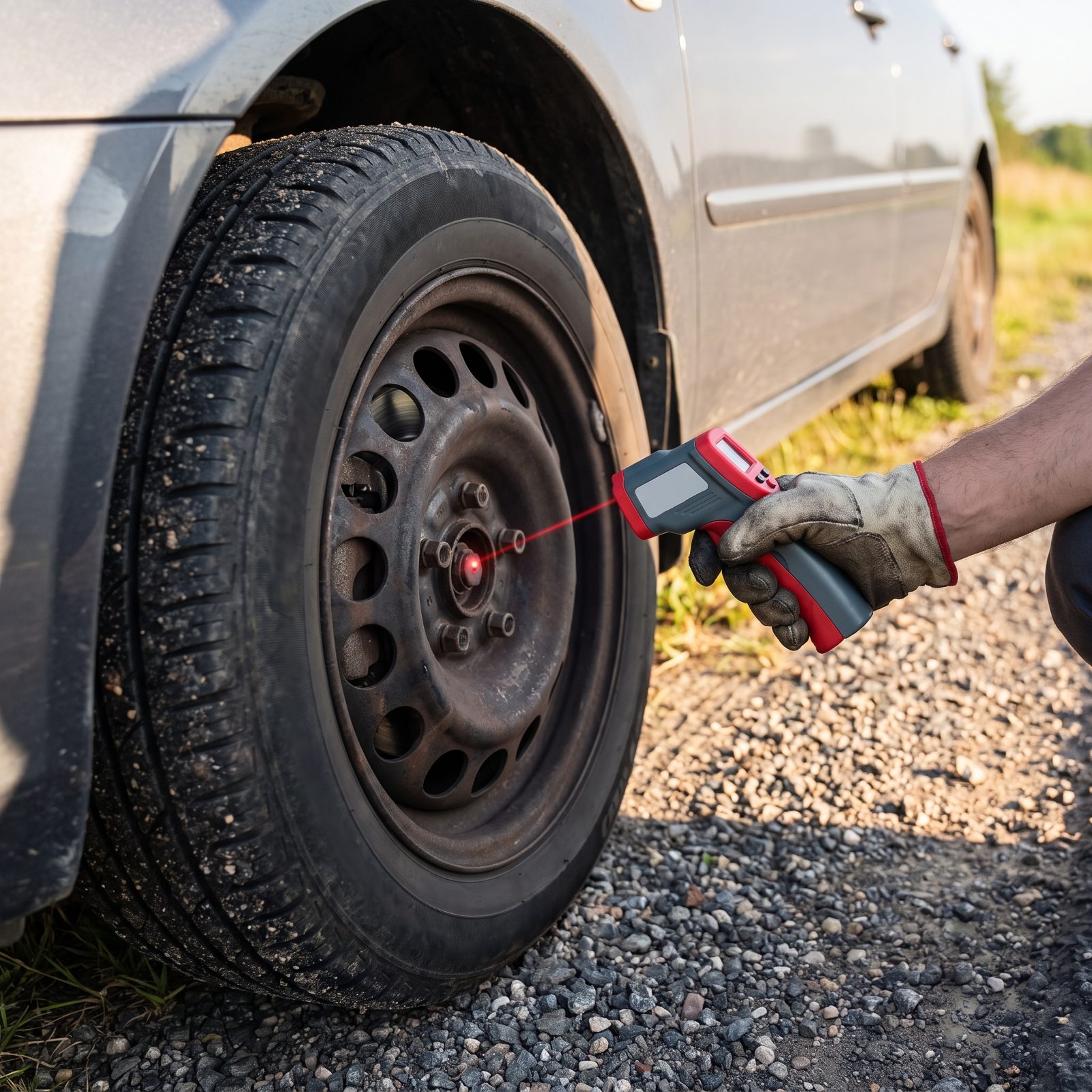Infrared Thermometer for Spotting an Overheating Wheel