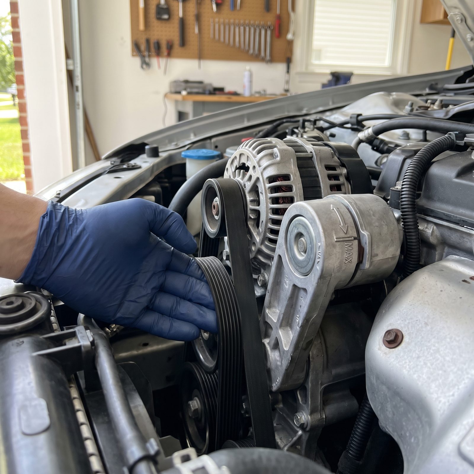 Inspect the Serpentine Belt, Tensioner, and Idler Pulleys as One System