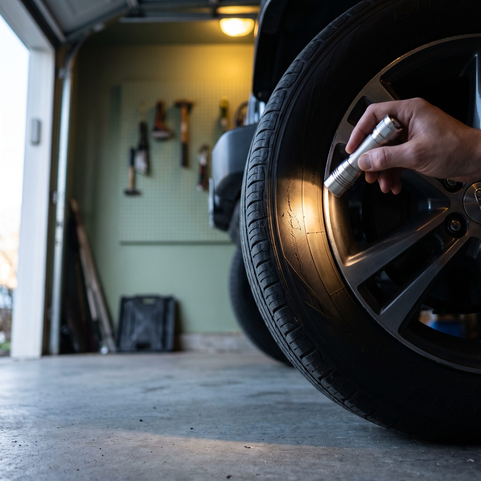 Inspect Tire Sidewalls for Cracks, Bulges, and Cuts