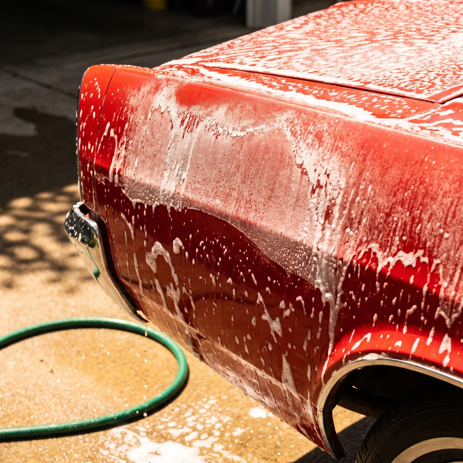 Letting Car Shampoo Dry Before Rinsing