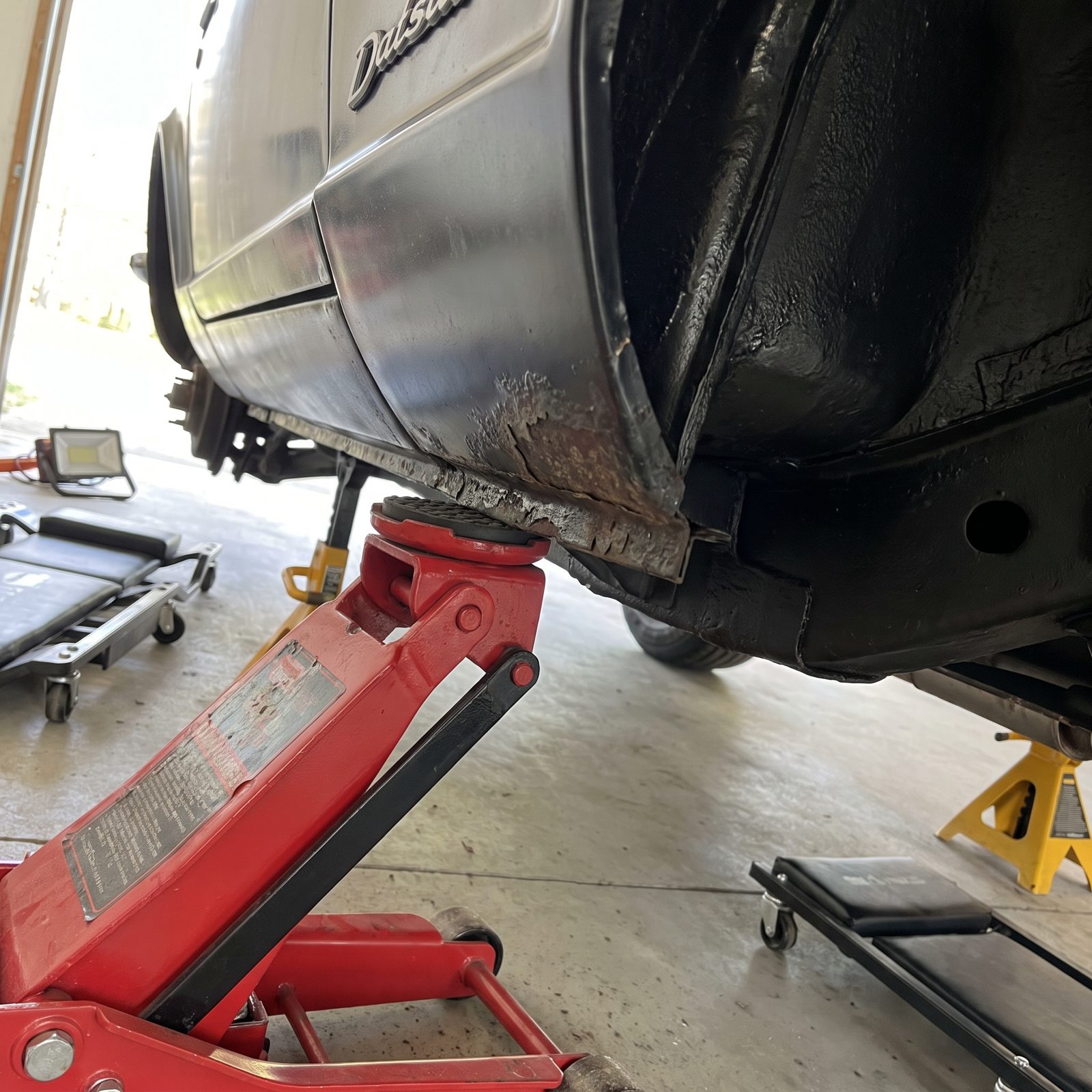Lifting the Car From Rust-Weakened Jacking Points