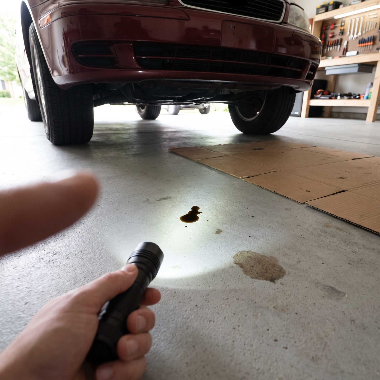 Look Beneath the Parked Car for Fresh Fluid Drips