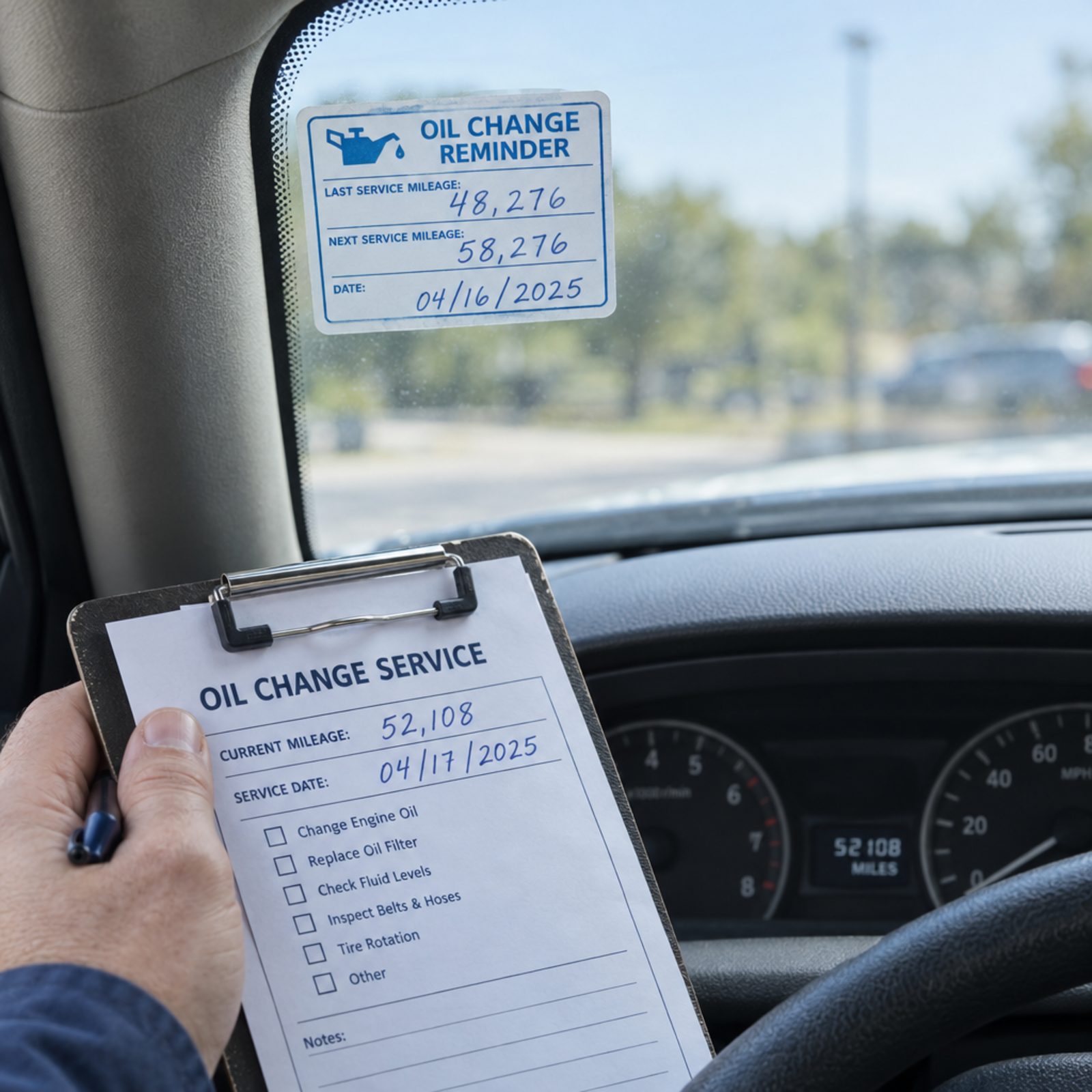 Maintenance Stickers That Contradict the Odometer