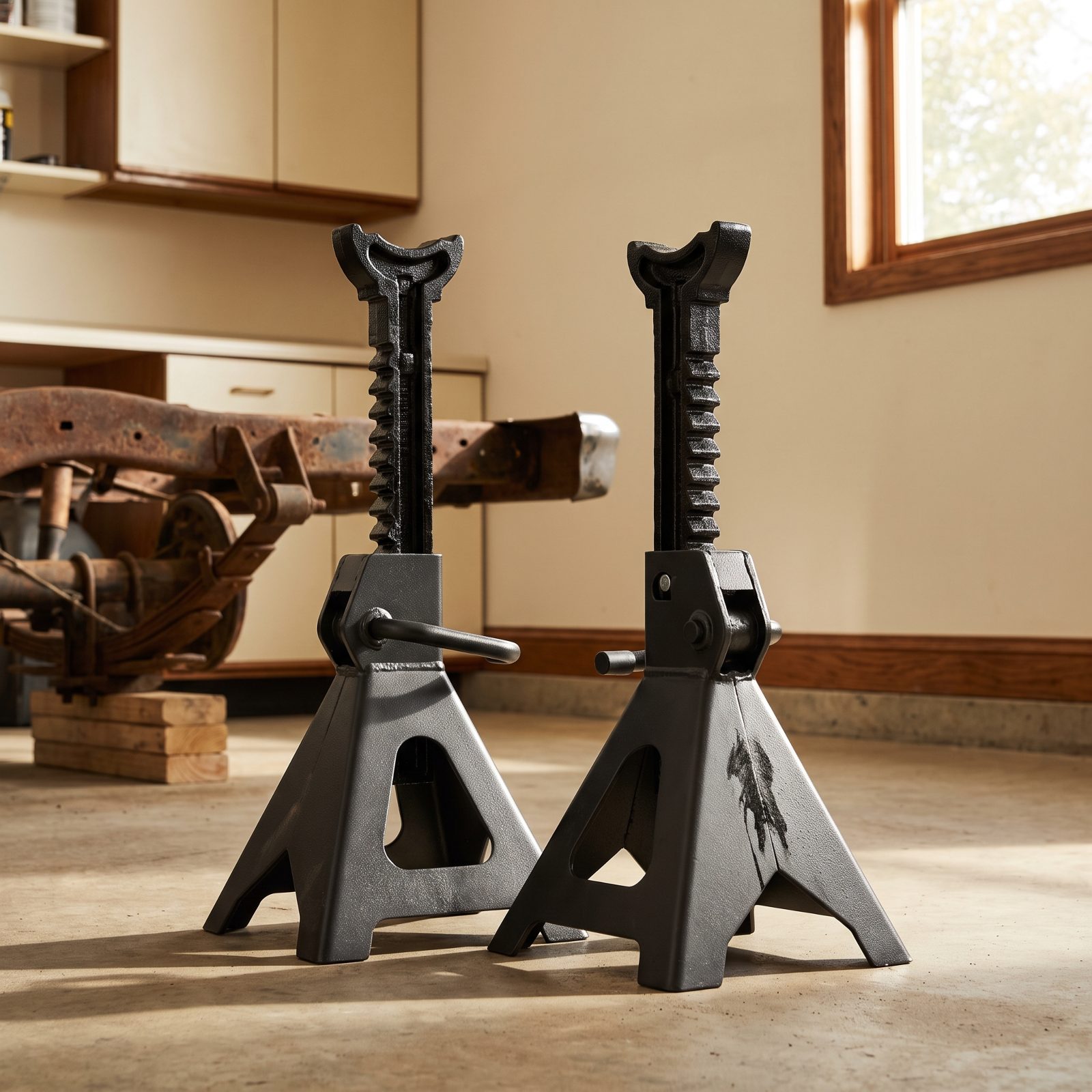 A Matched Set of Jack Stands, Because the Jack Isn't Enough