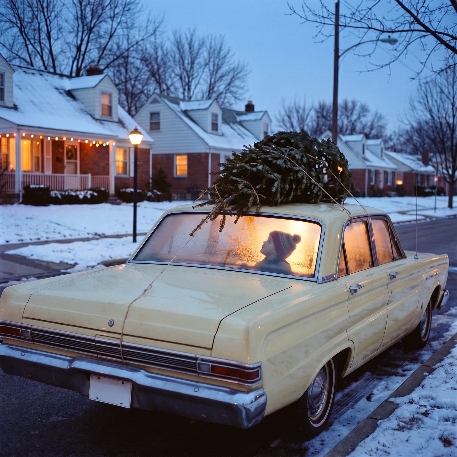 A Mercury Comet With a Child Watching Through the Rear Window