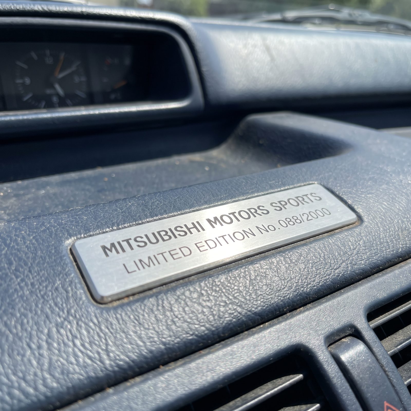 Mitsubishi Galant VR-4: The Numbered Plaque on the Dash