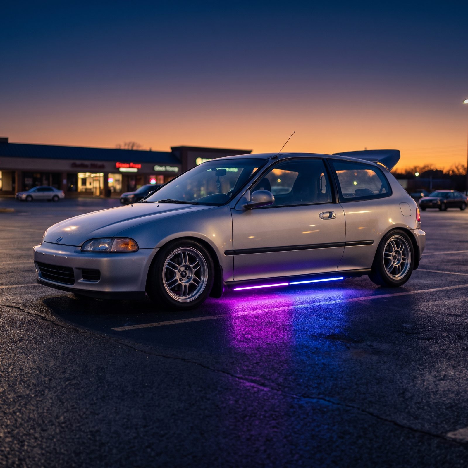 Neon Tubes Glowing Beneath the Chassis