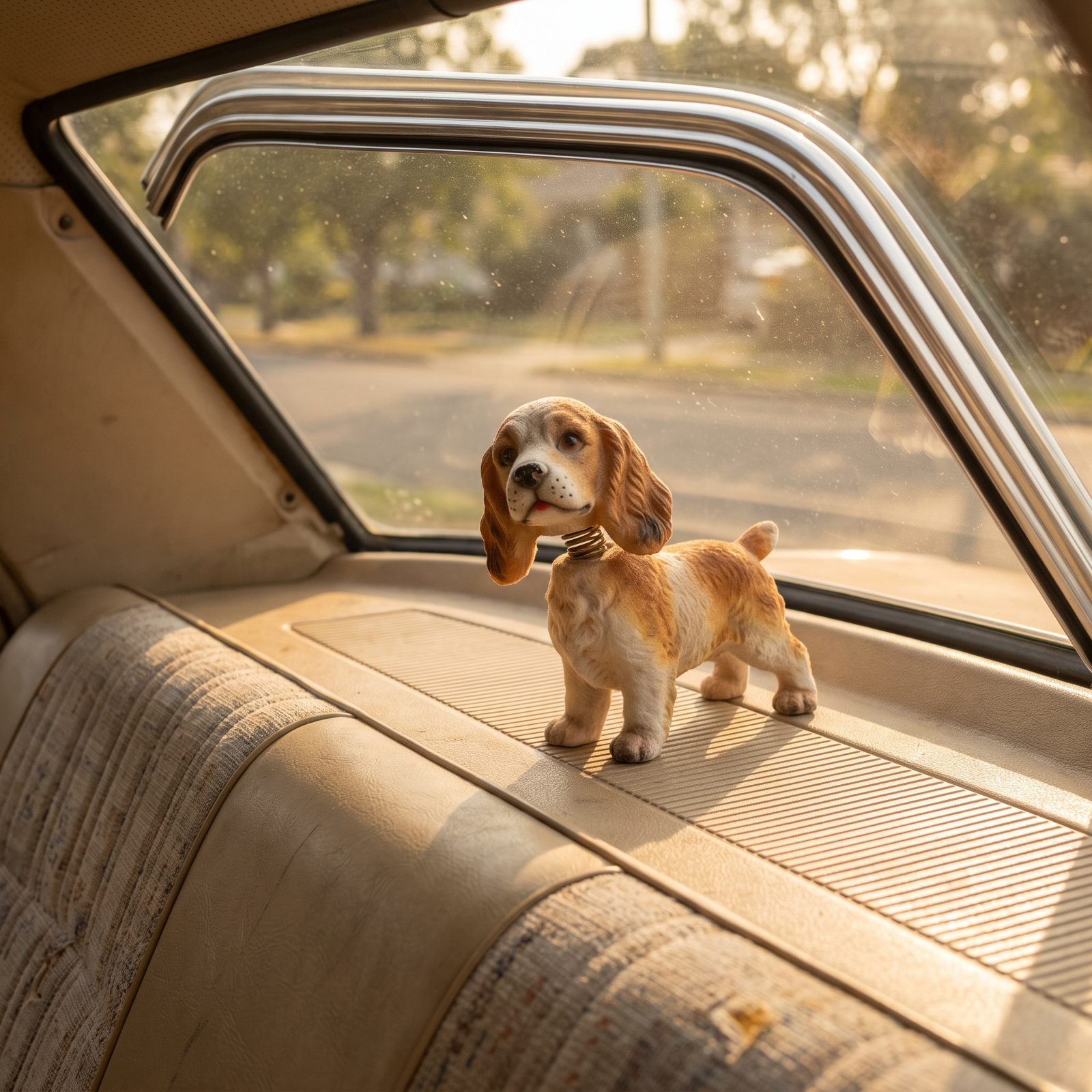 The Nodding Dog on the Rear Parcel Shelf