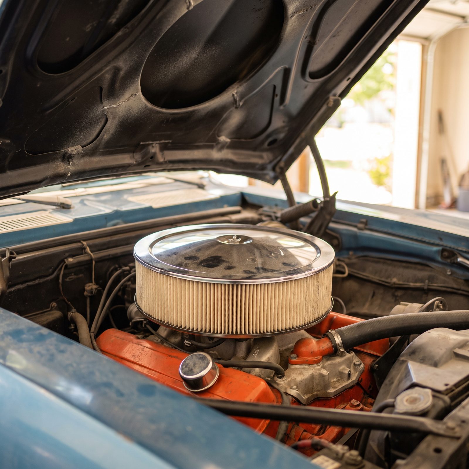 Open-Element Air Cleaner, Cowl Induction, or a Factory Flat Hood