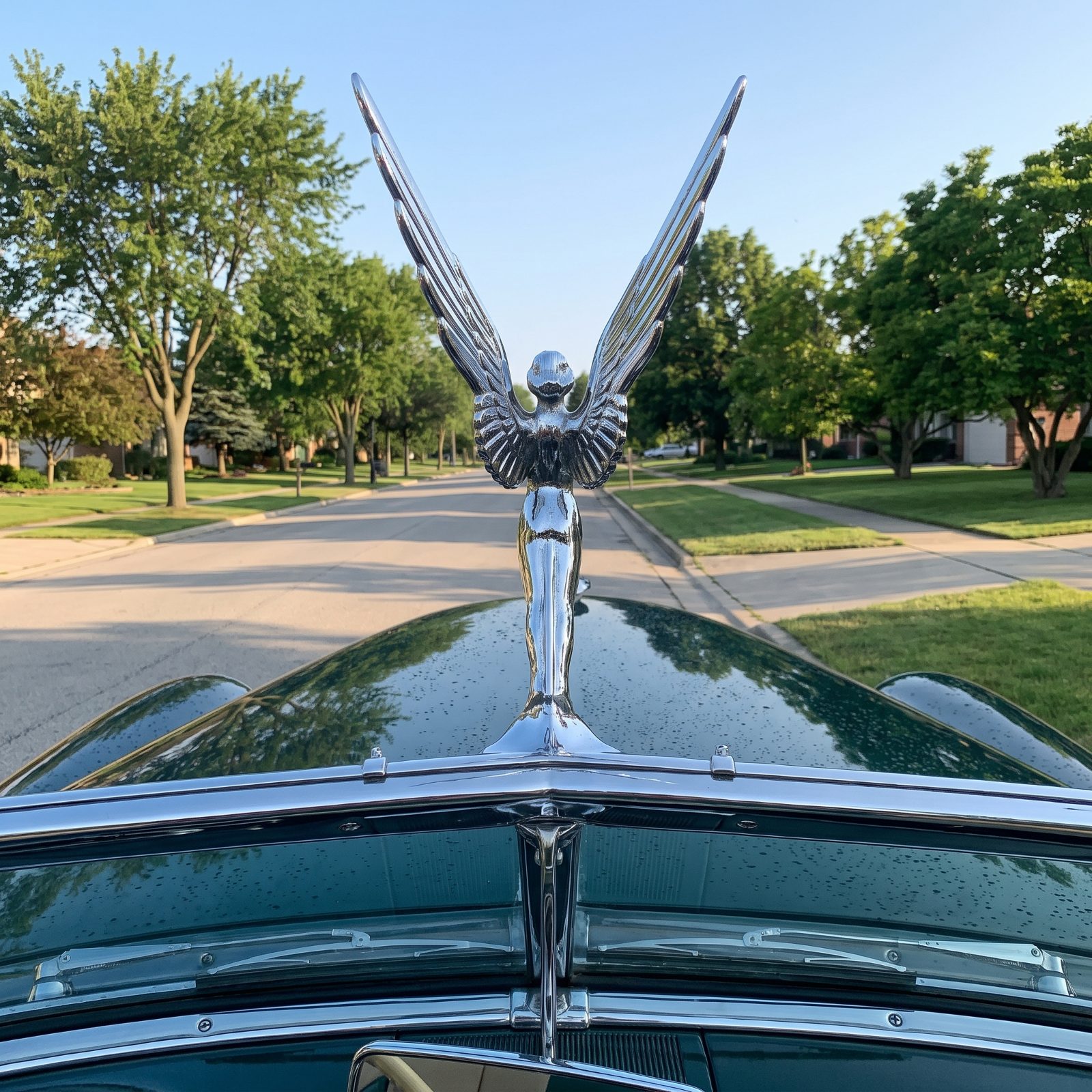 Oversized Hood Ornaments Used as Sight Lines