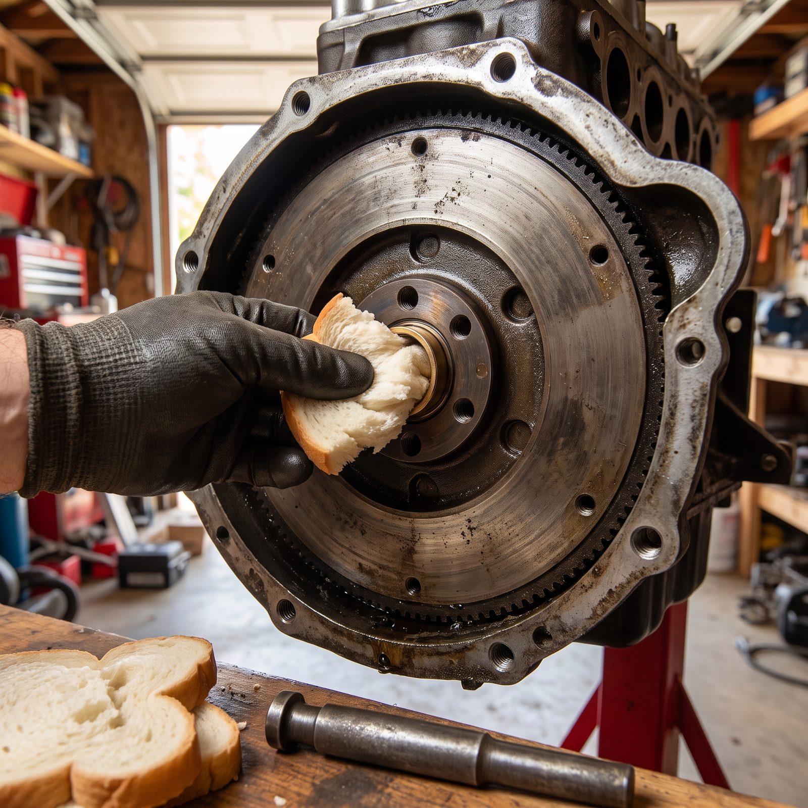 Pack Bread Behind a Pilot Bushing to Push It Out