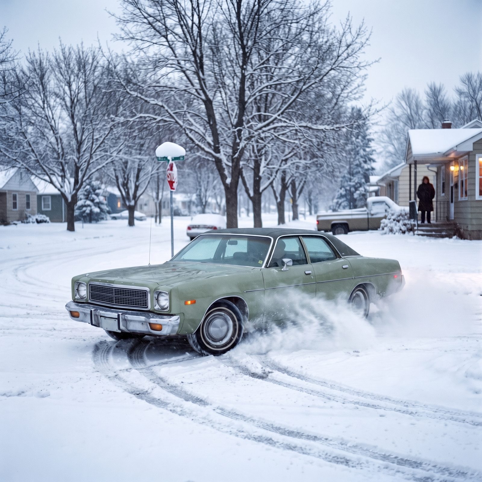 Rear-Wheel-Drive Family Sedans Fishtailing Around Corners