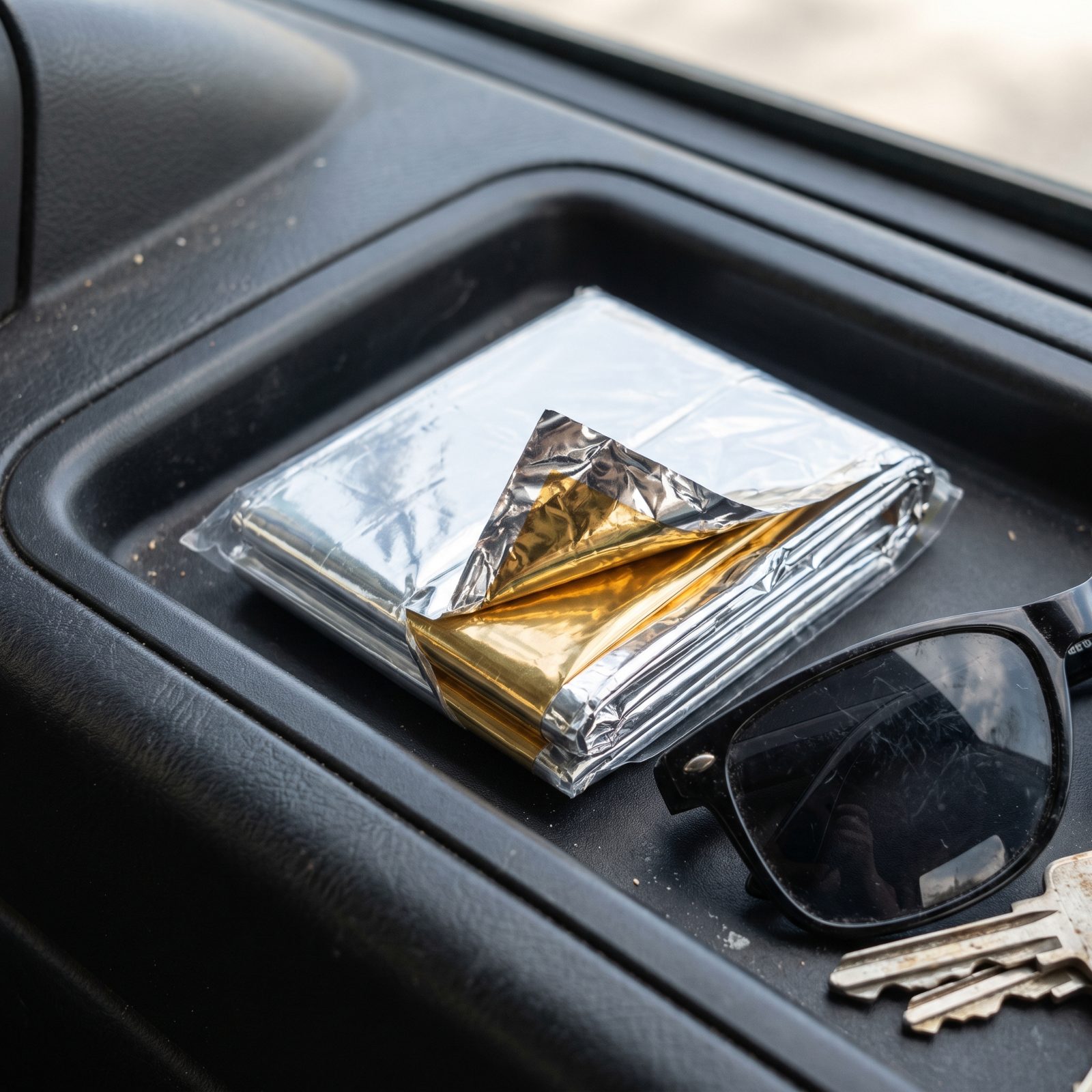 A Reflective Emergency Blanket No Bigger Than a Deck of Cards