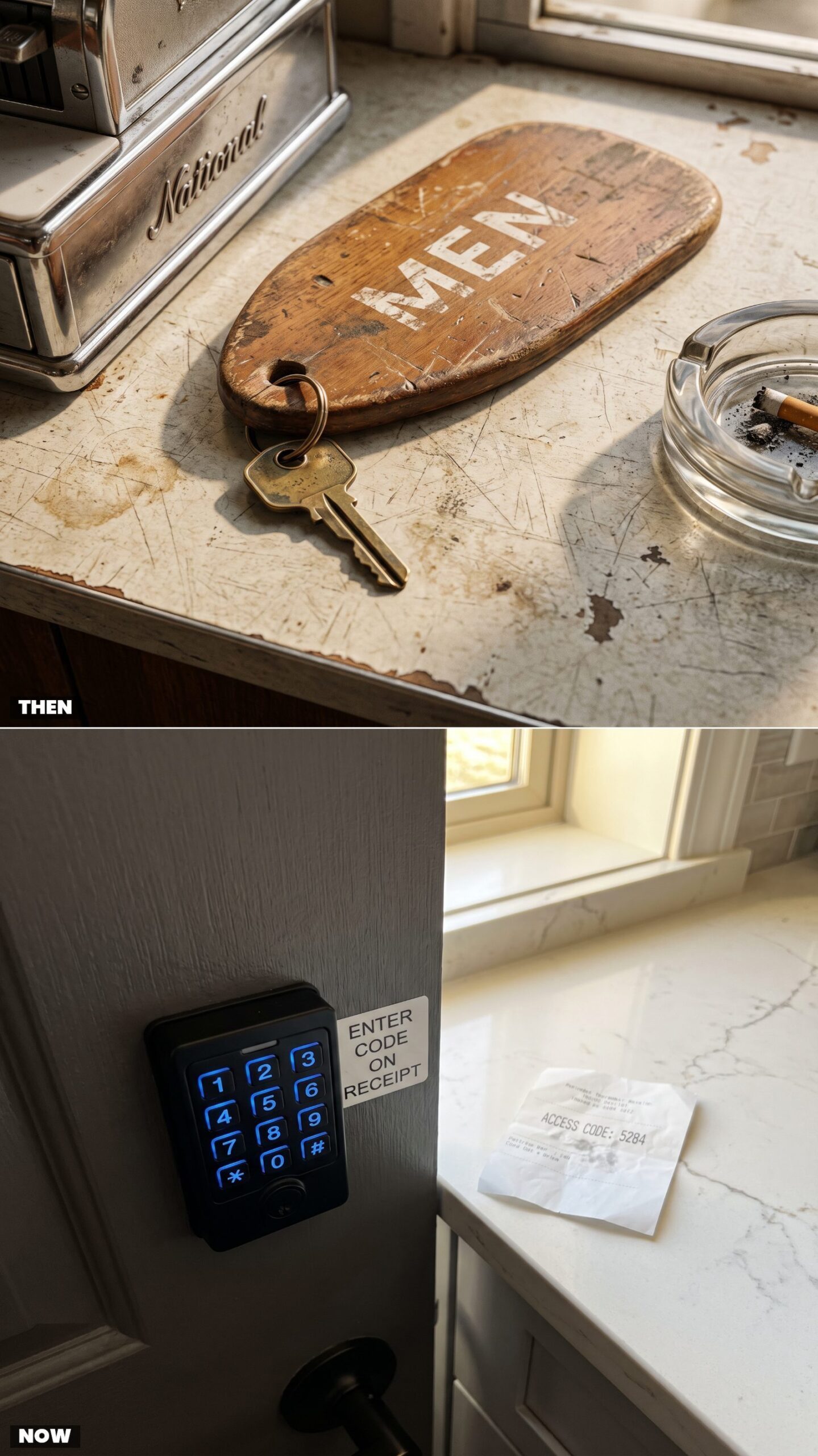 Restroom Keys on Large Fobs vs. Keypad Access Codes