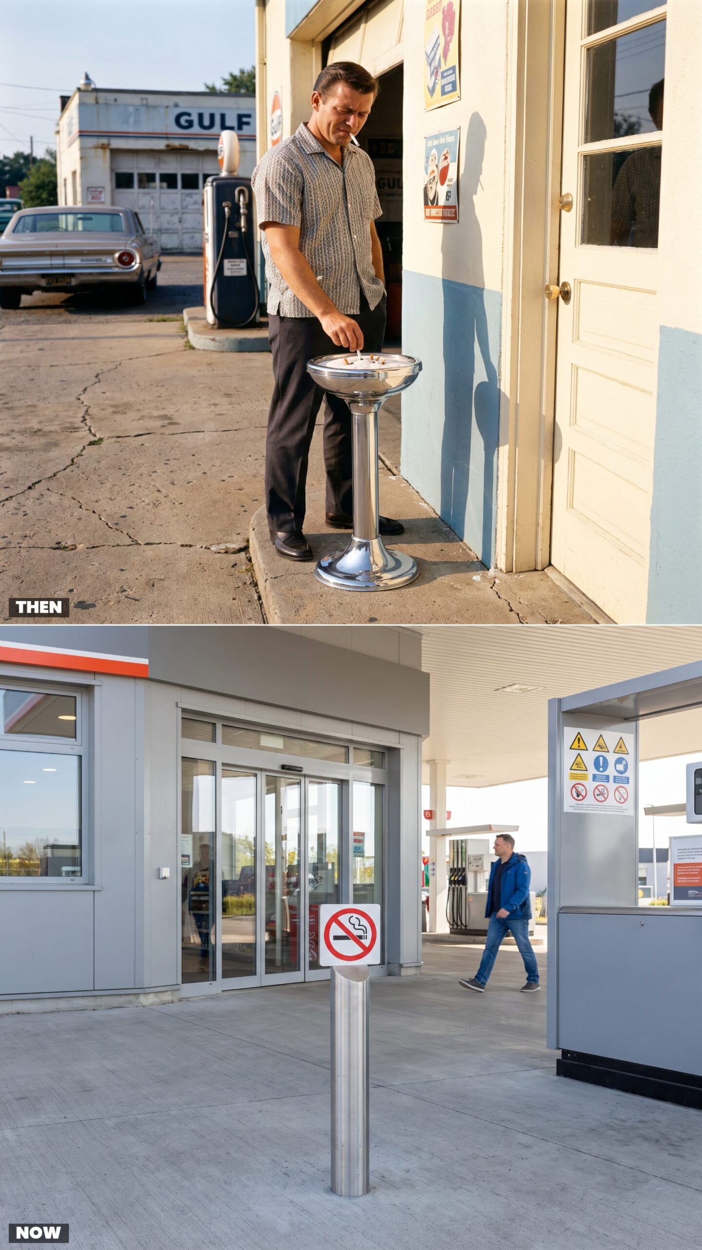 Sand-Filled Standing Ashtrays vs. Smoke-Free Forecourts
