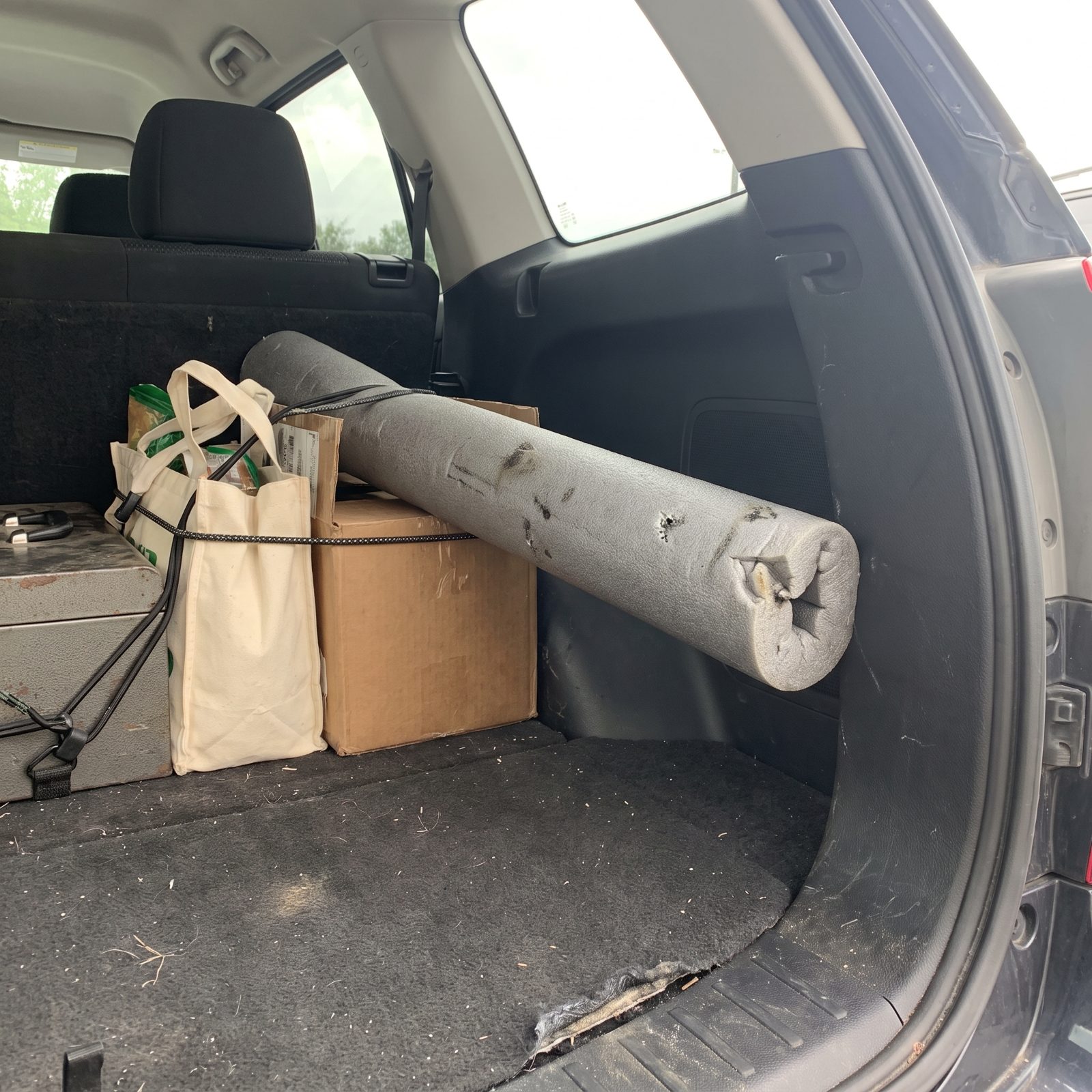 A Short Length of Pool Noodle for Cargo That Rattles and Rolls