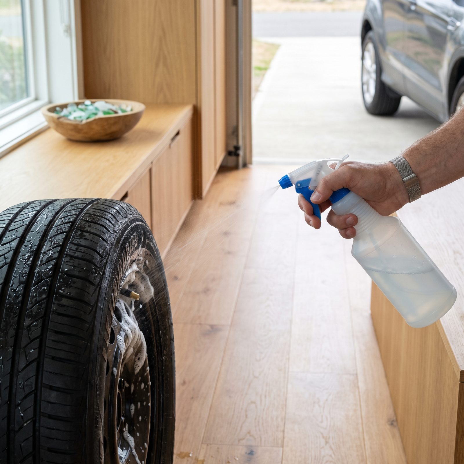 Soapy-Water Spray Bottle for Finding Air Leaks