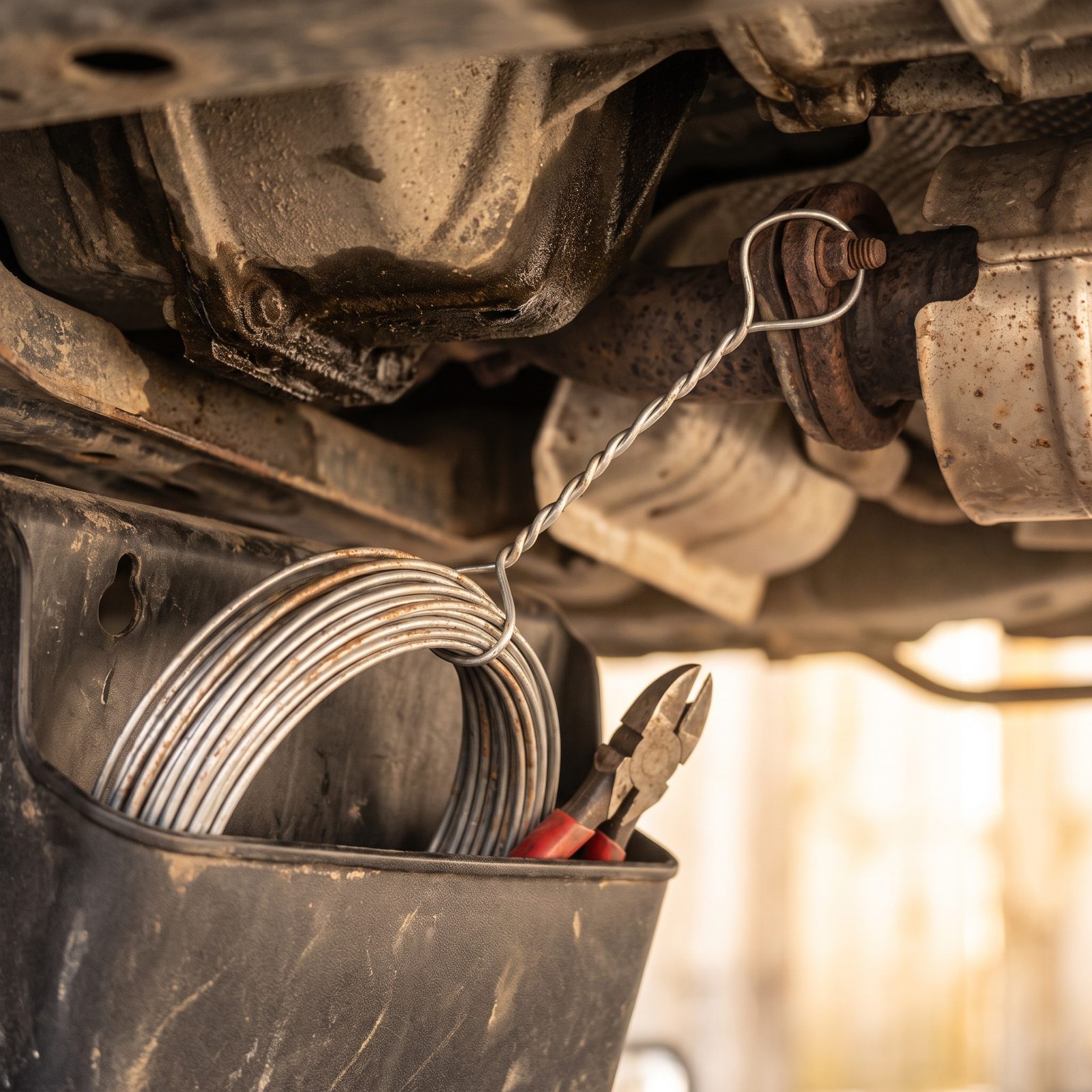 A Spool of Mechanic's Wire for Stabilizing Loose Parts