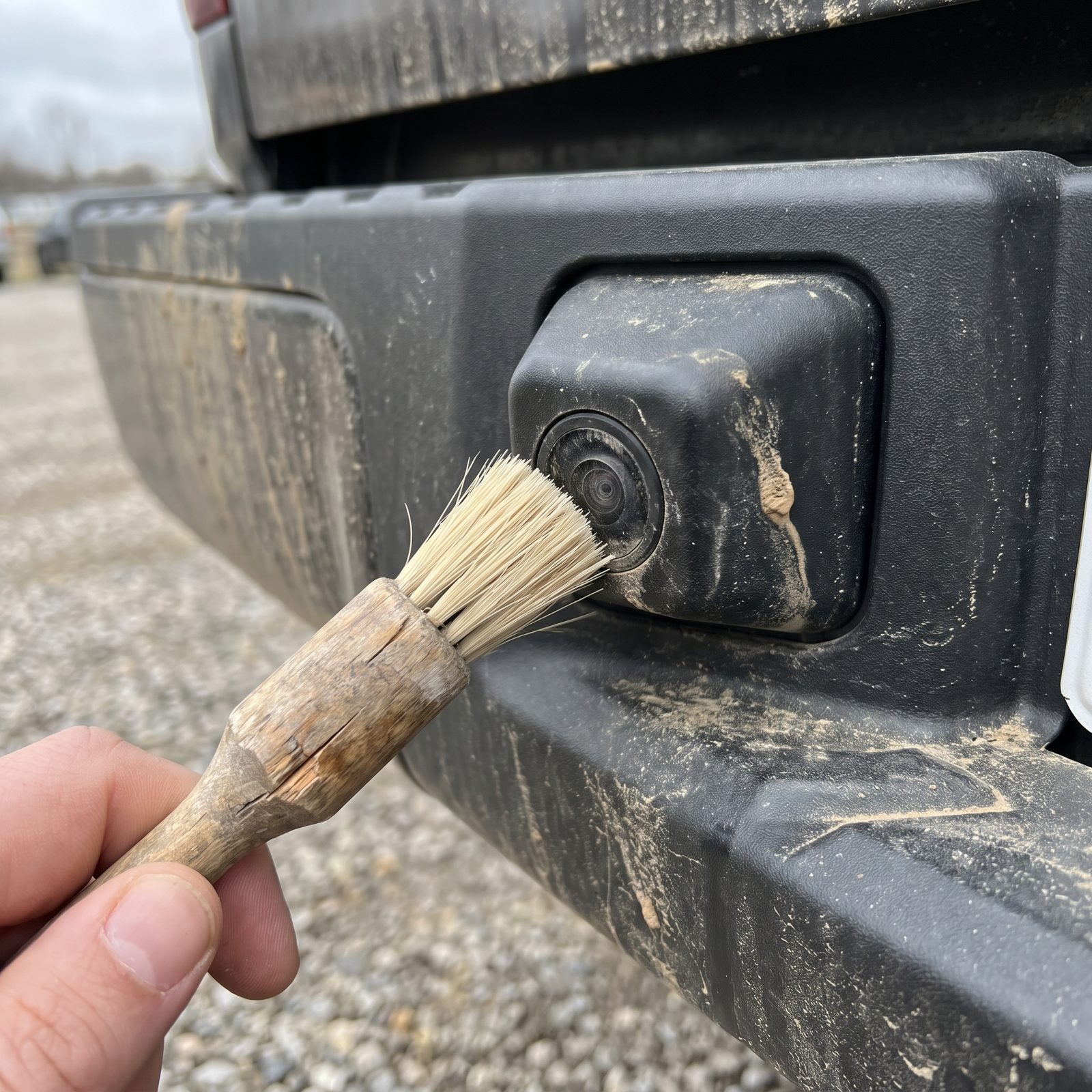 A Stiff Detailing Brush for Clogged Cameras and Parking Sensors