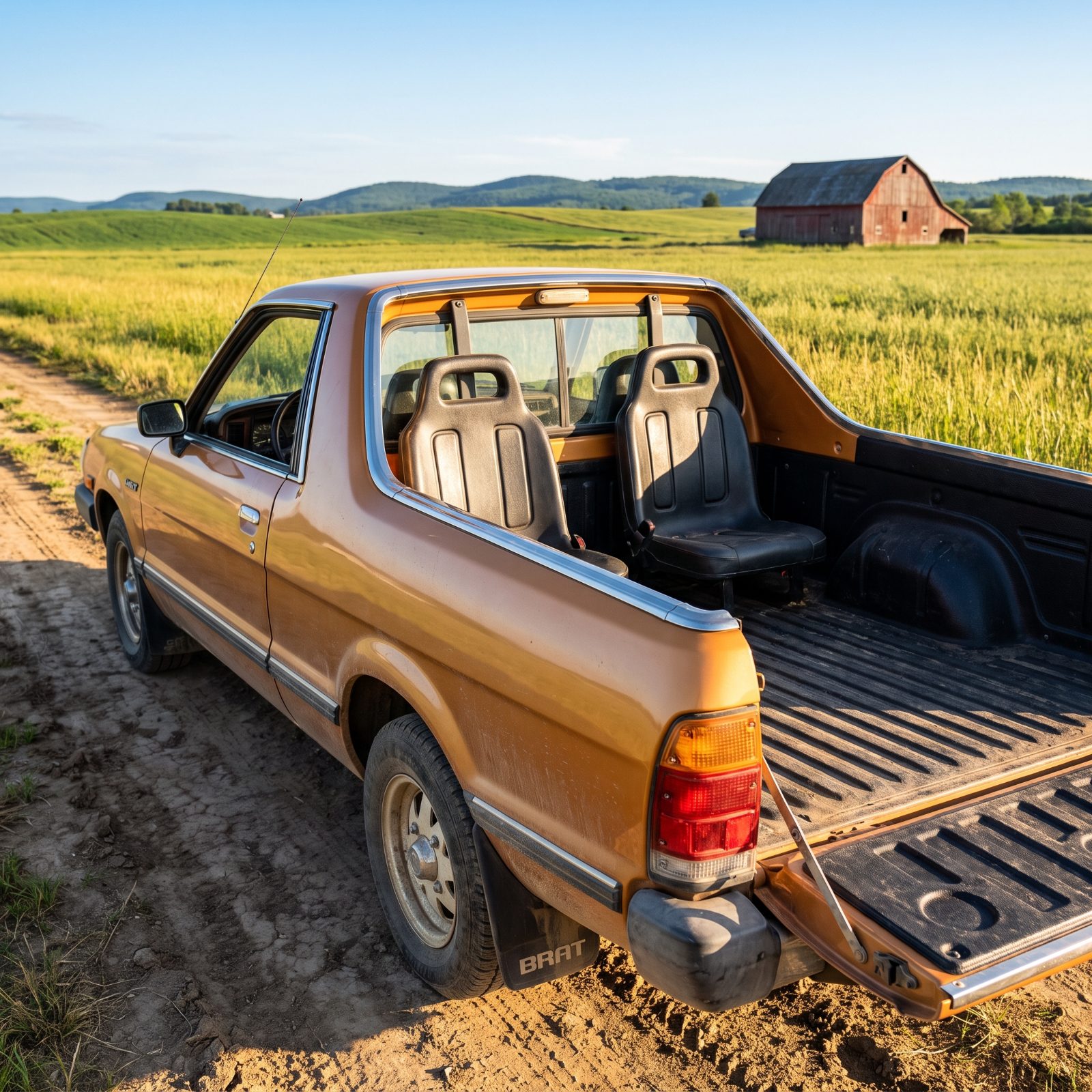 Subaru BRAT: Two Plastic Seats in the Bed to Dodge the Chicken Tax