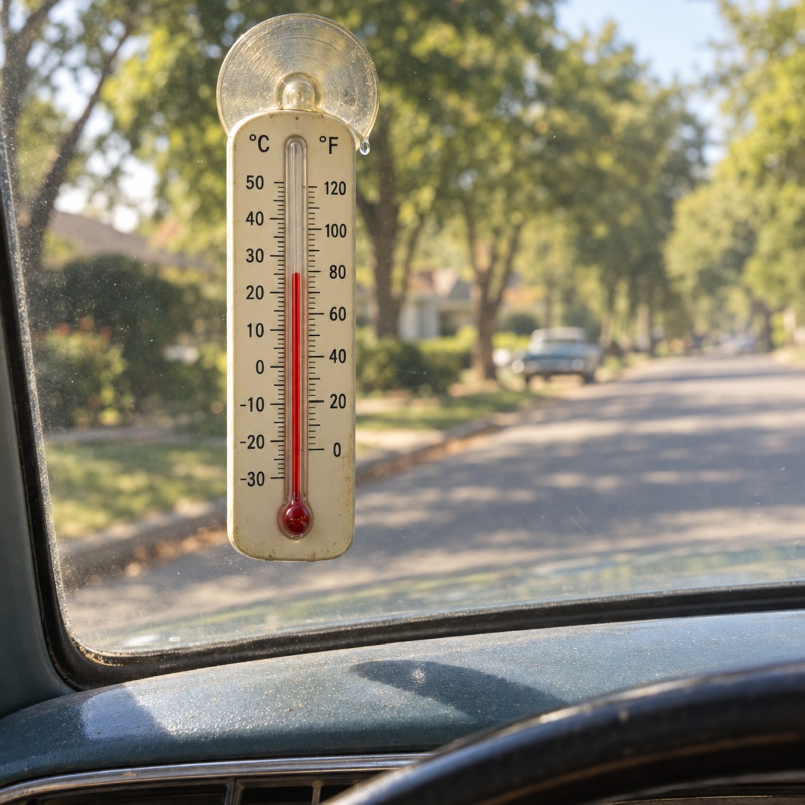 The Suction-Cup Thermometer Aimed Right at the Driver