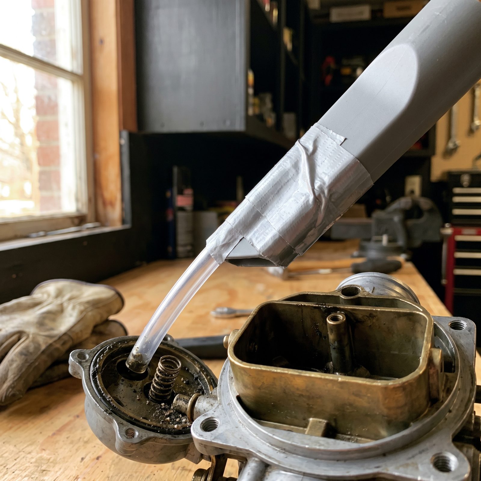 Tape a Small Hose to a Shop-Vac for Precision Suction