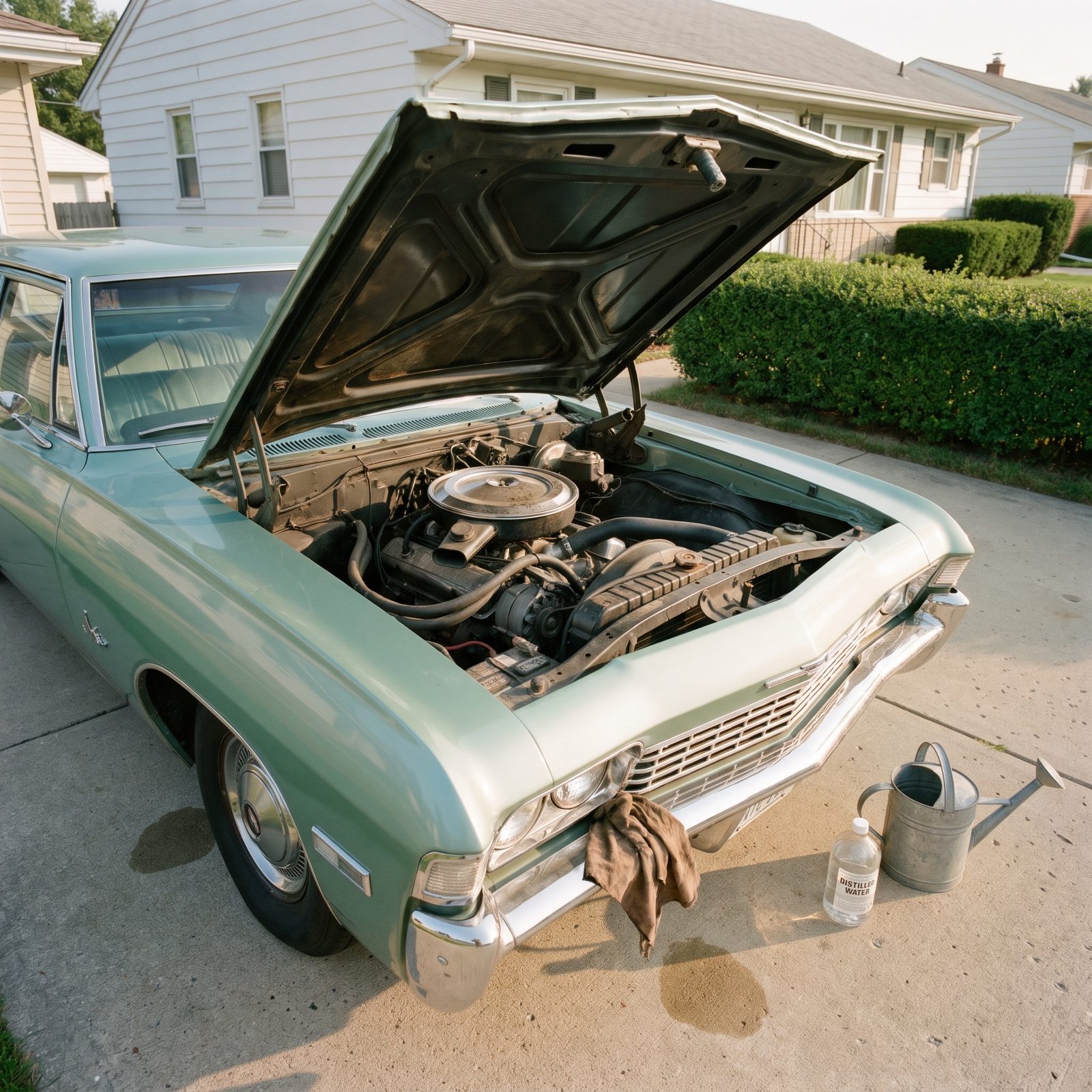 Topping Off the Radiator and Checking the Belts Before Every Long Trip
