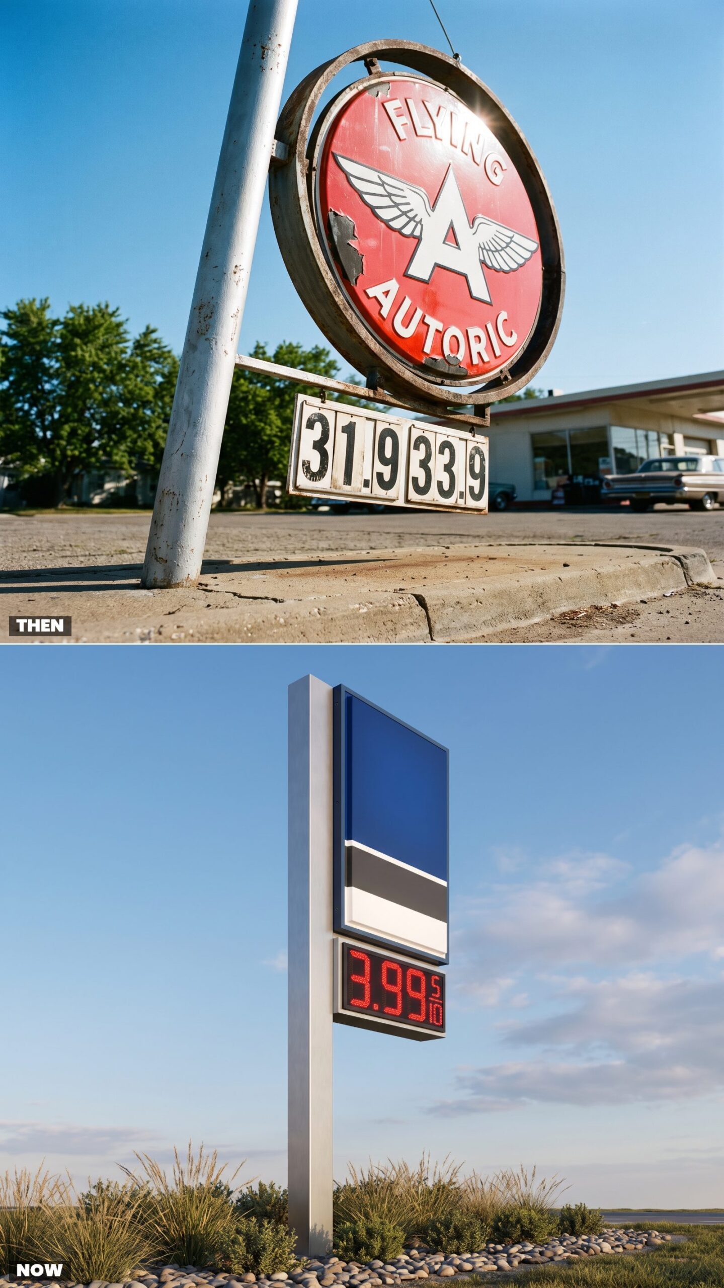 Towering Porcelain Brand Signs vs. Digital Roadside Pylons