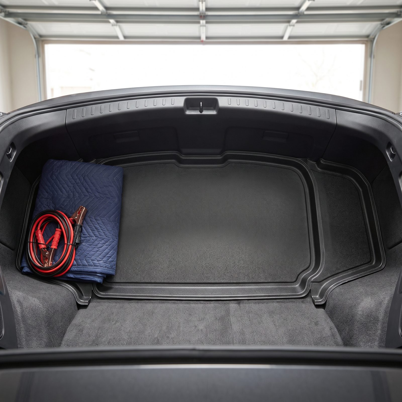 A Trunk Lined With a Fitted Protective Mat