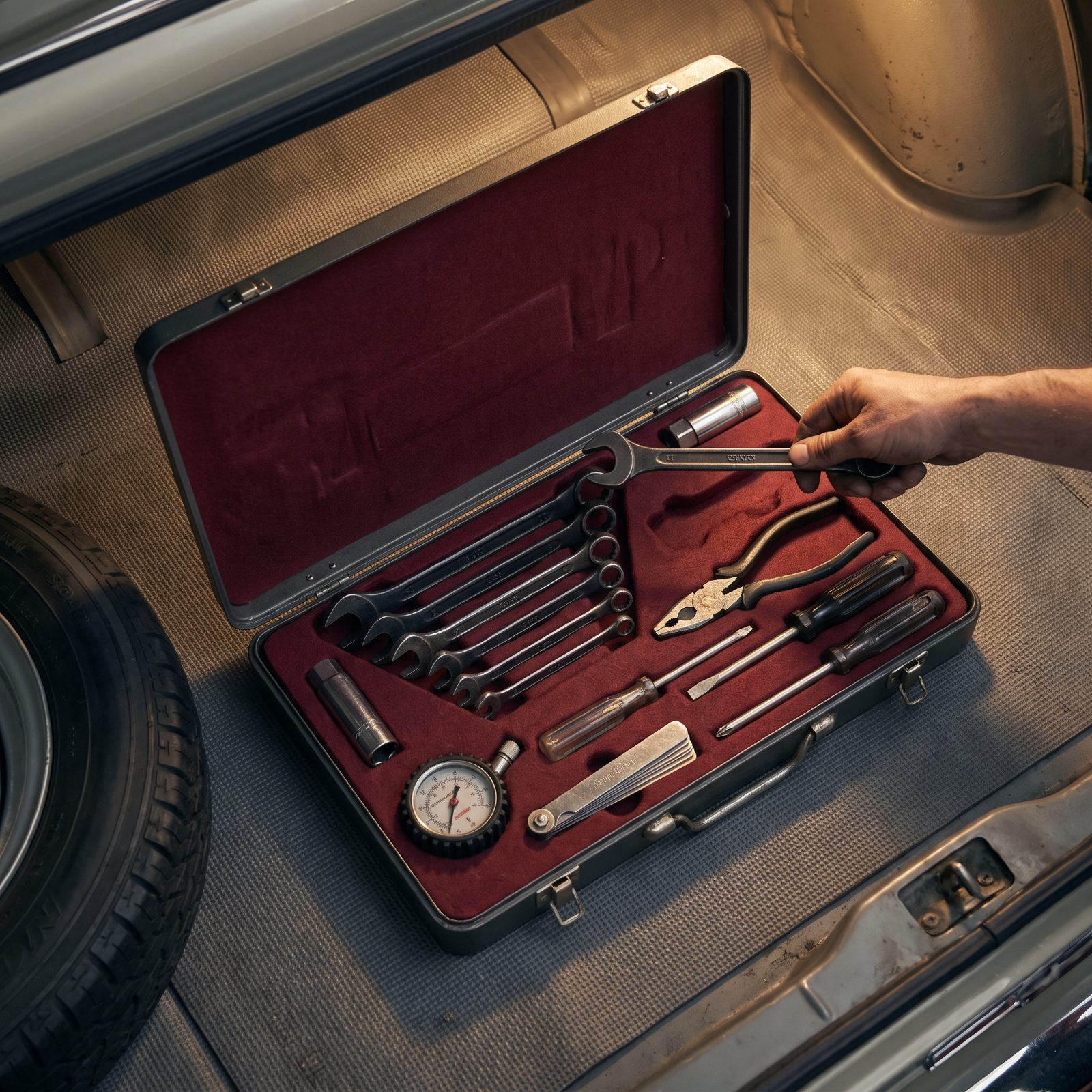 Trunk-Mounted Toolkits, Every Tool Fitted Into Its Own Slot