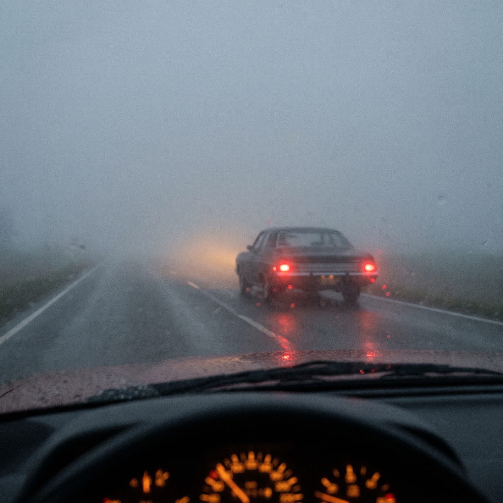 Tucking In Behind Someone's Taillights as a Fog Guide