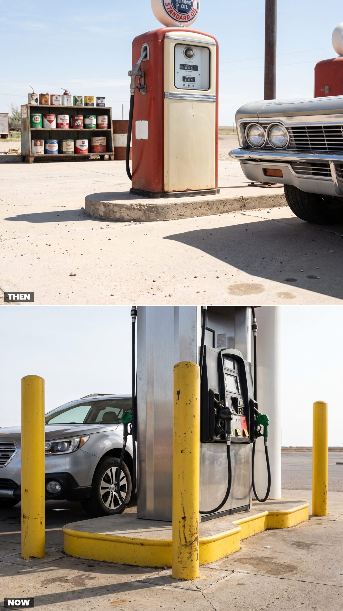 Unprotected Pump Bases vs. Steel Crash Bollards