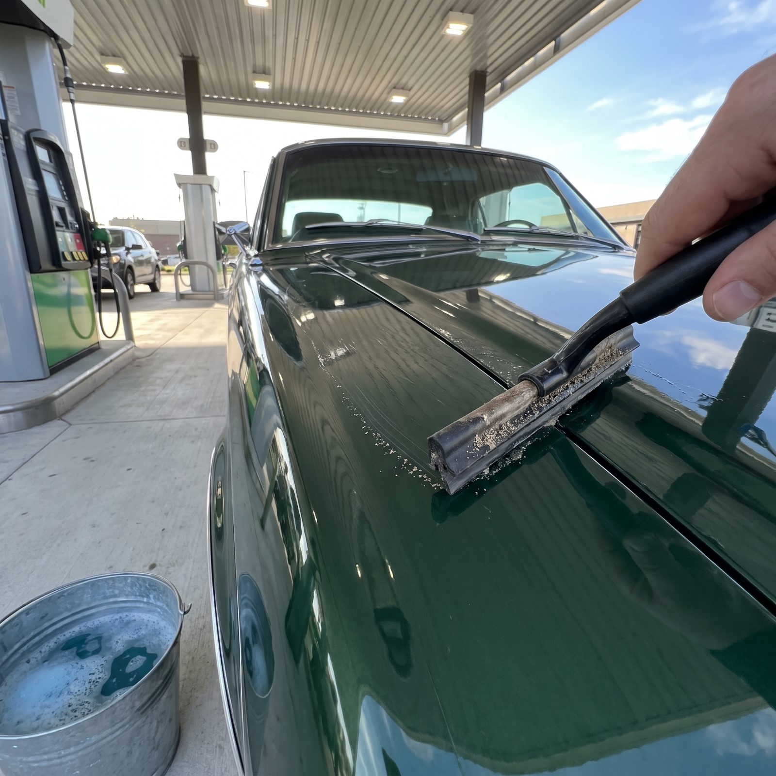 Using a Gas-Station Windshield Squeegee on the Body