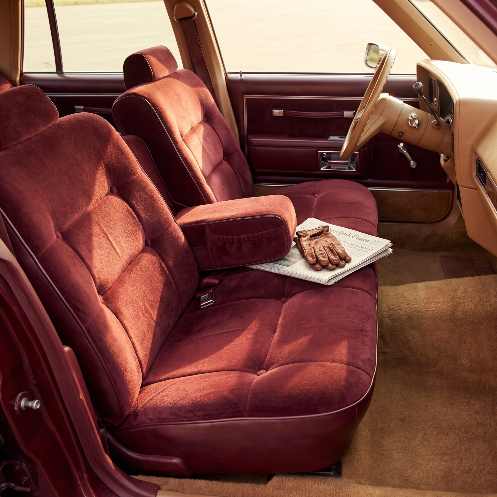 Velour Bench Seats That Looked Like Living-Room Sofas