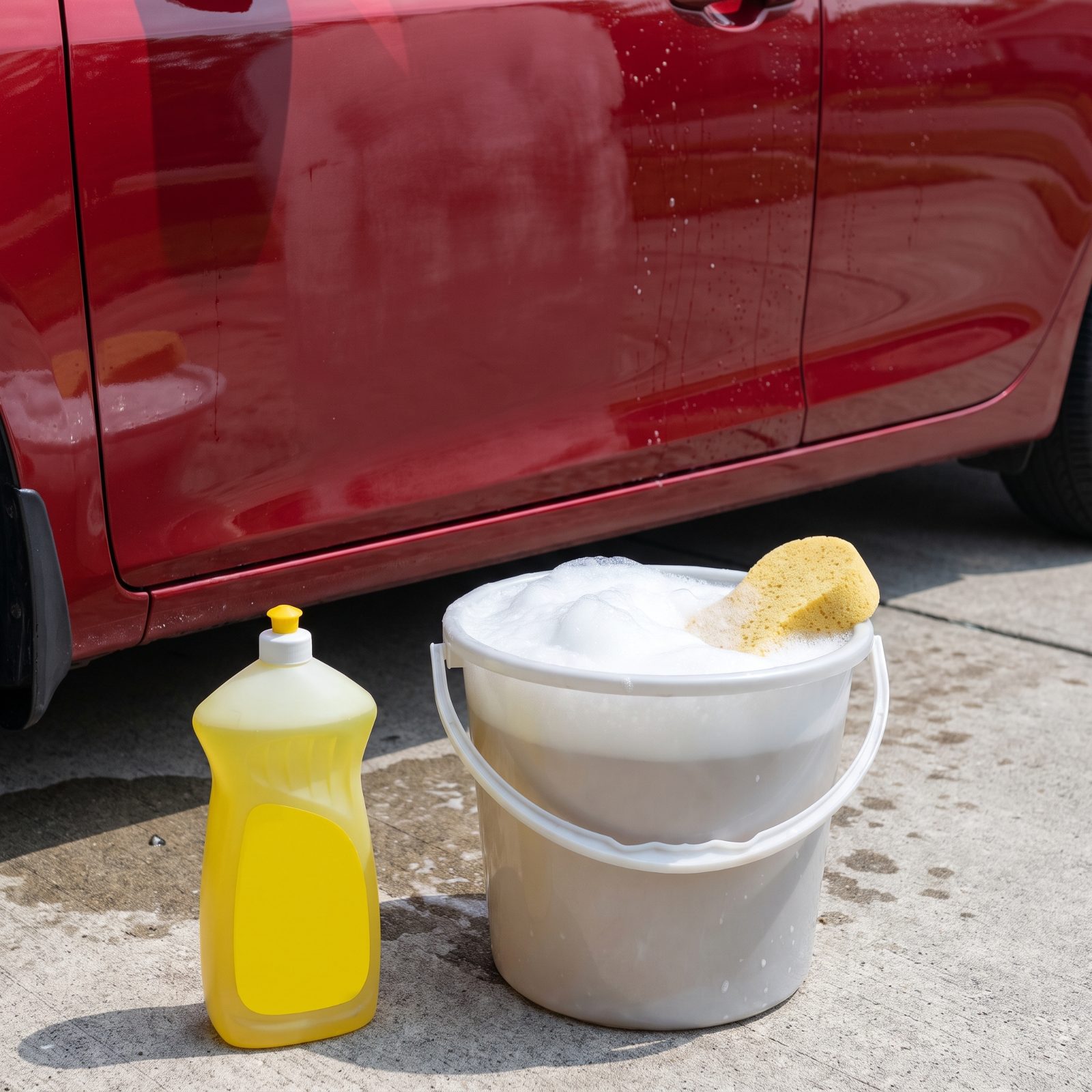 Washing the Car With Dish Soap