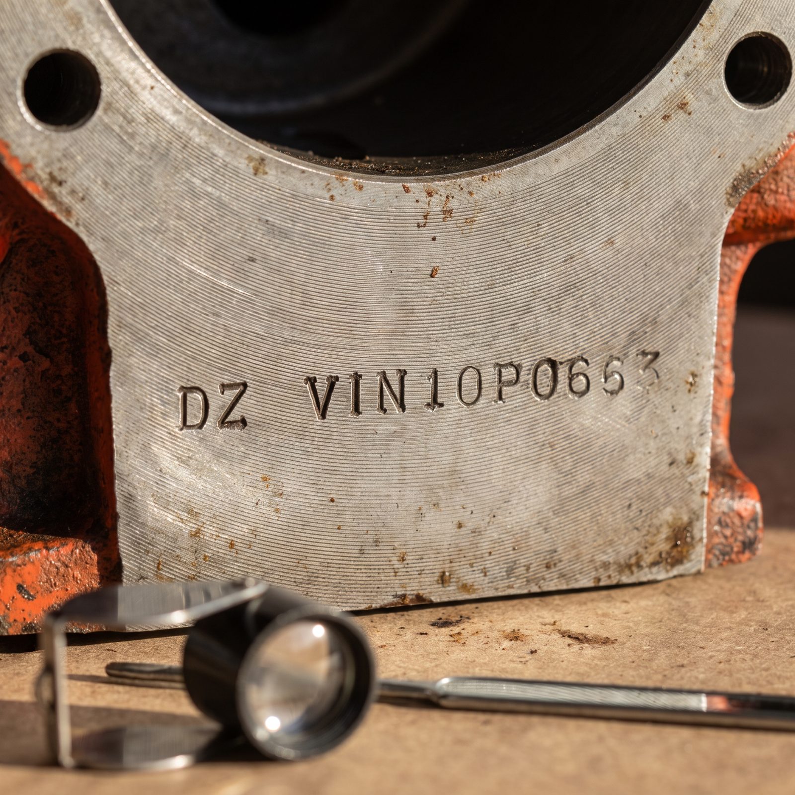 Whether a DZ Engine Stamp, Partial VIN, and Broach Marks Are Genuine