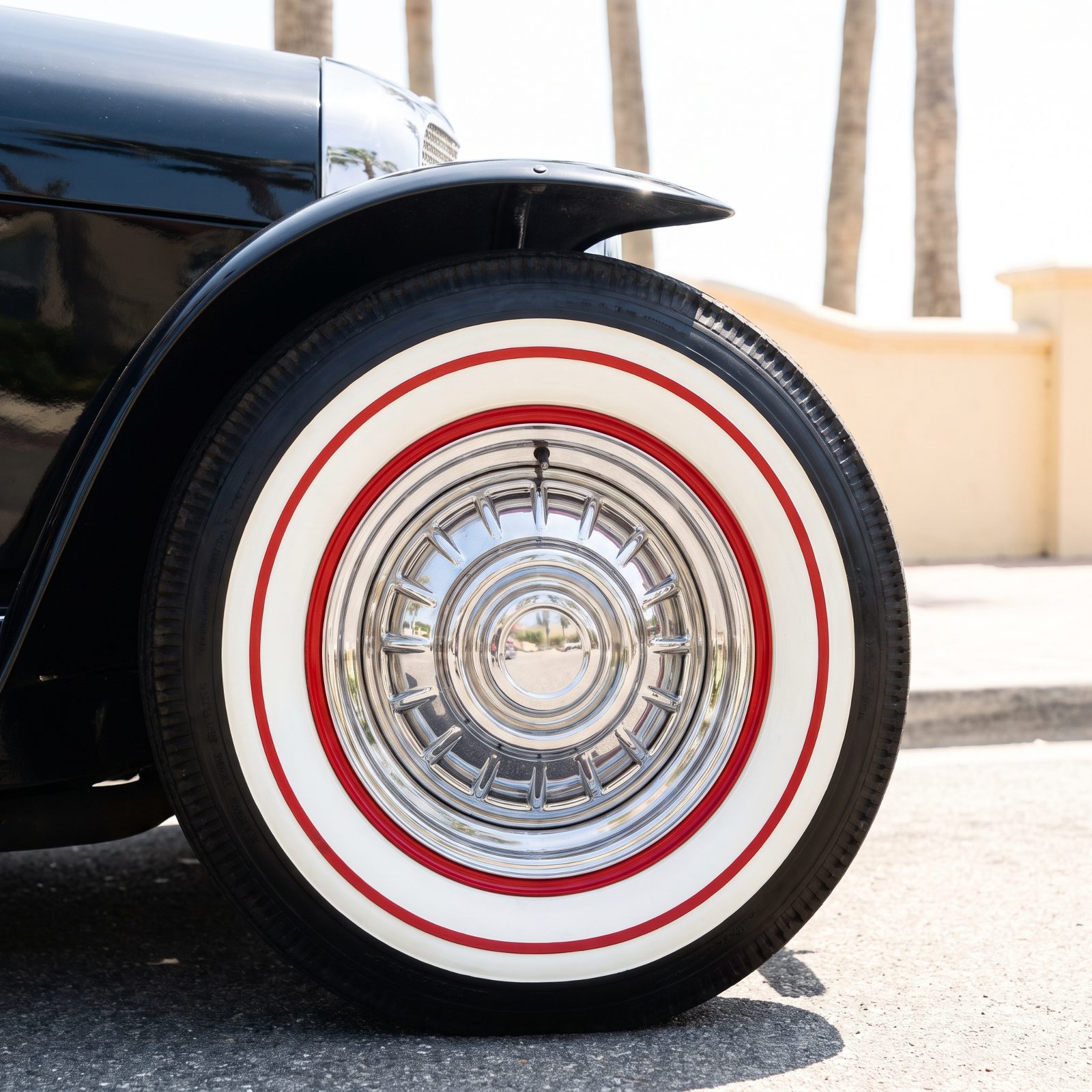 Whitewall Tires With a Narrow Accent Stripe